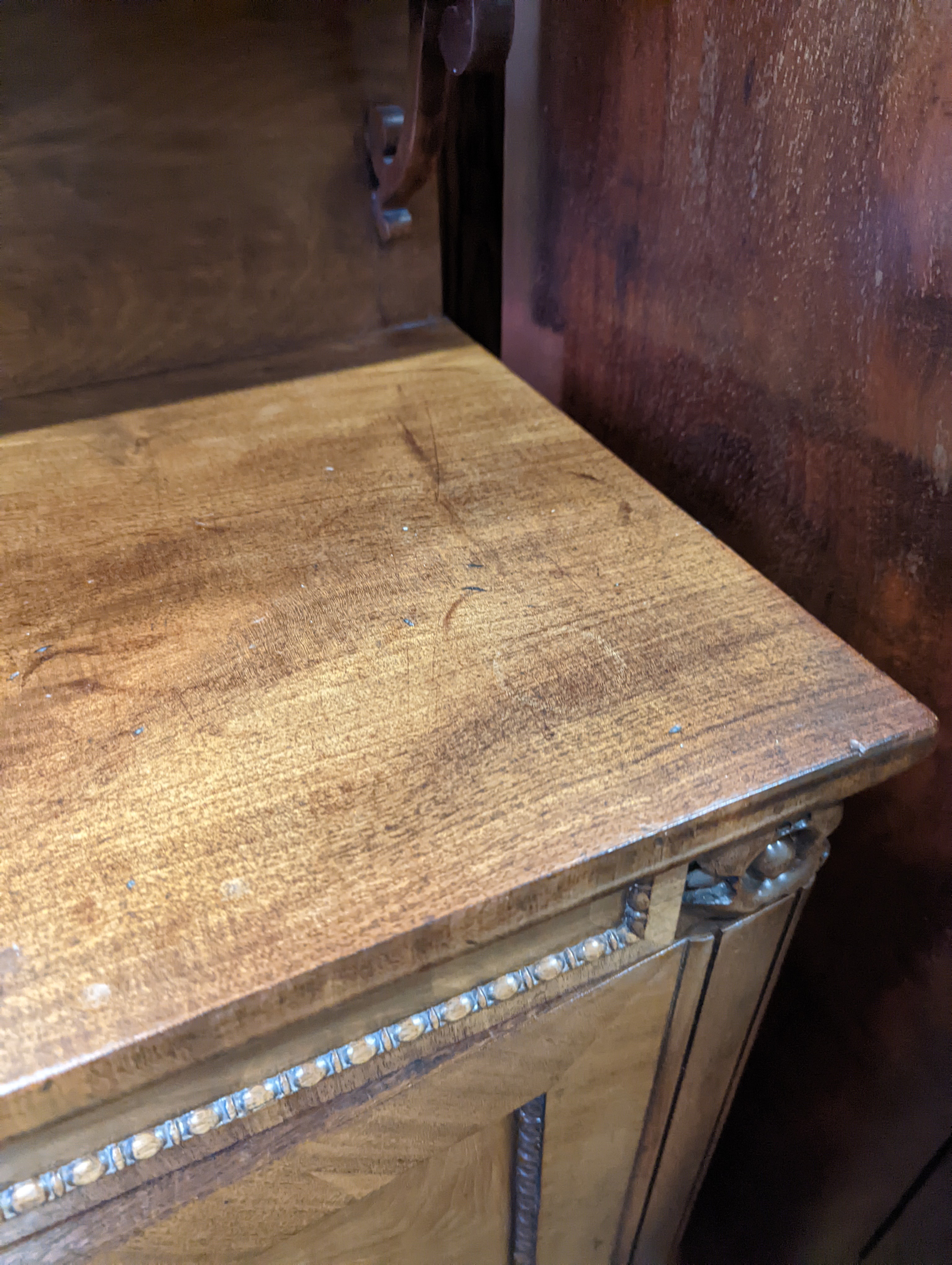 A Regency flamed mahogany chiffonier, width 94cm, depth 38cm, height 143cm